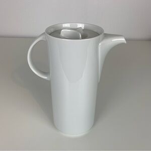 Thomas Germany Teapot Coffee Pot White Vintage German Tall Minimalist Modernist